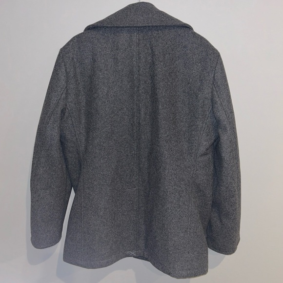 Alpha Industries Navy Wool Peacoat in Gray Size Large Anchor Buttons NWOT - Picture 4 of 8